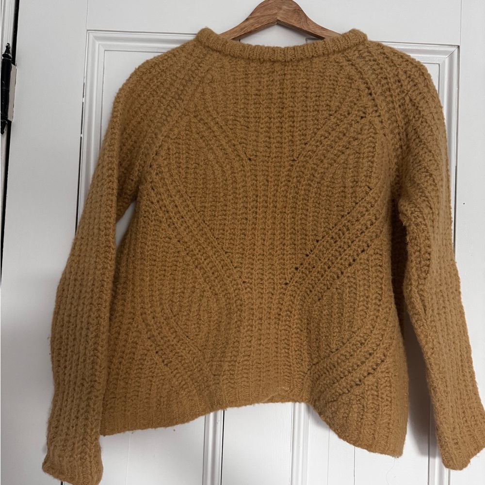 Babaa Tan Crew Neck Sweater Chunky Knit